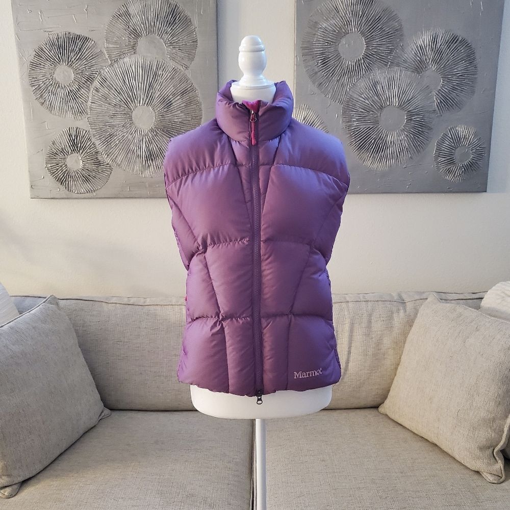 Marmot Women's Goose Down Full Zip Puffer Vest sz Sm
